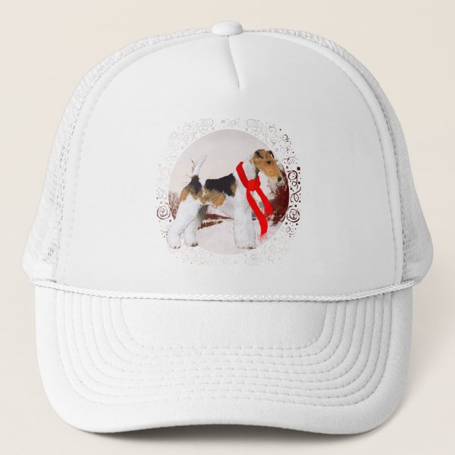 Wire Fox Terrier Winter Trucker Hat (Front)