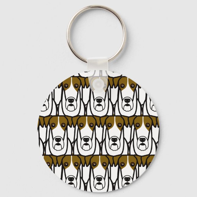 Wire Fox Terriers Key Ring (Front)