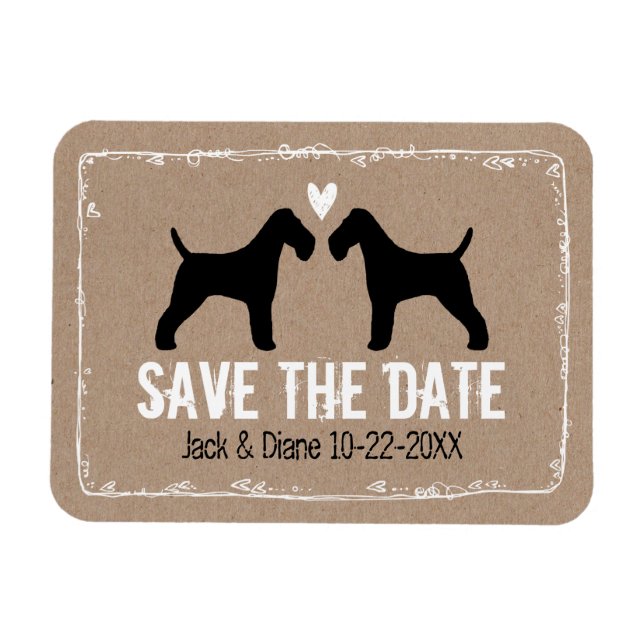 Wire Fox Terriers Wedding Save the Date Magnet (Horizontal)