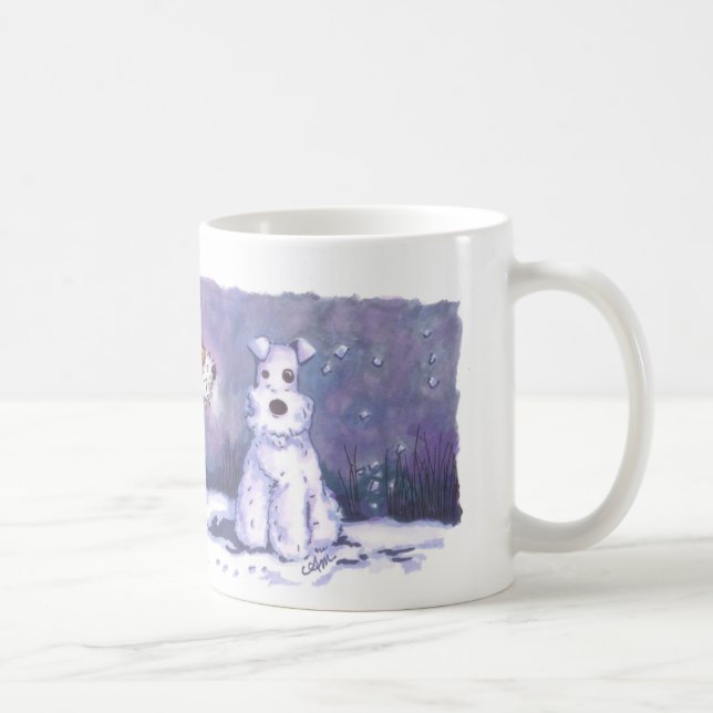 Wire Fox Winter 11oz White Mug (Right)
