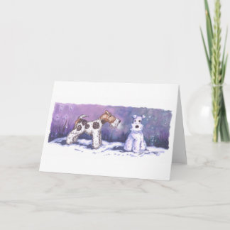 Wire Fox Winter Card with white envelope