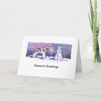 Wire Fox Winter Card with white envelope