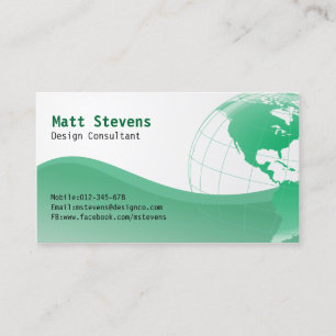 Wire Green Globe Americas Business Card