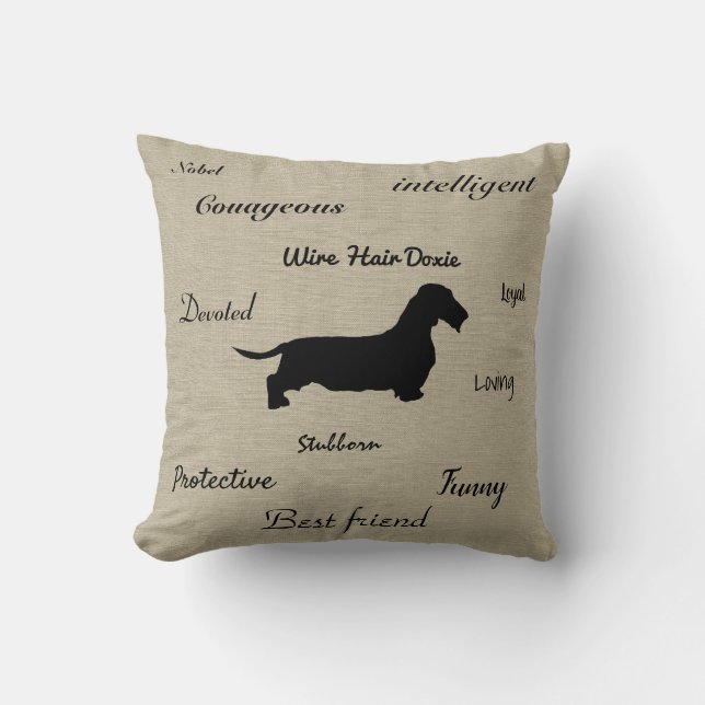Wire Hair Dachshund Pillow (Front)