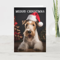 Wire Hair Fox Terrier Christmas Card