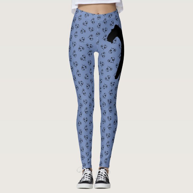 Wire Hair Fox Terrier Hearts Pattern Leggings (Front)