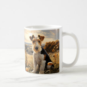 Wire Hair Fox Terrier In Autumn Countryside Coffee Mug