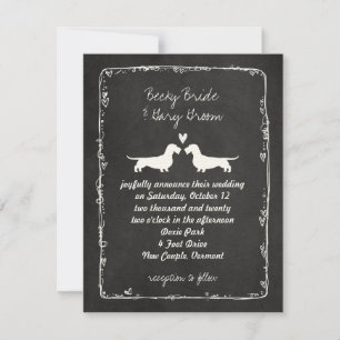 Wire Haired Dachshund Silhouettes Wedding Invitation