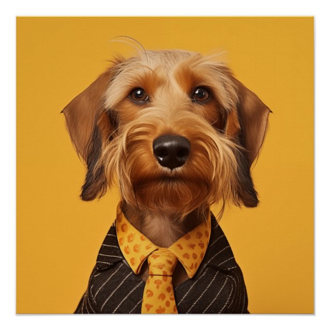 Wire Haired Dachshung Yellow Poster (Front)