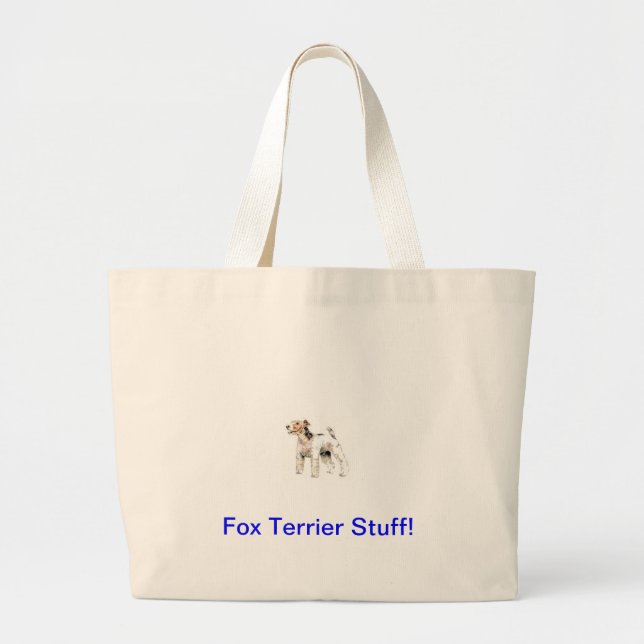 Wire Haired Fox Terrier Large Tote Bag (Front)