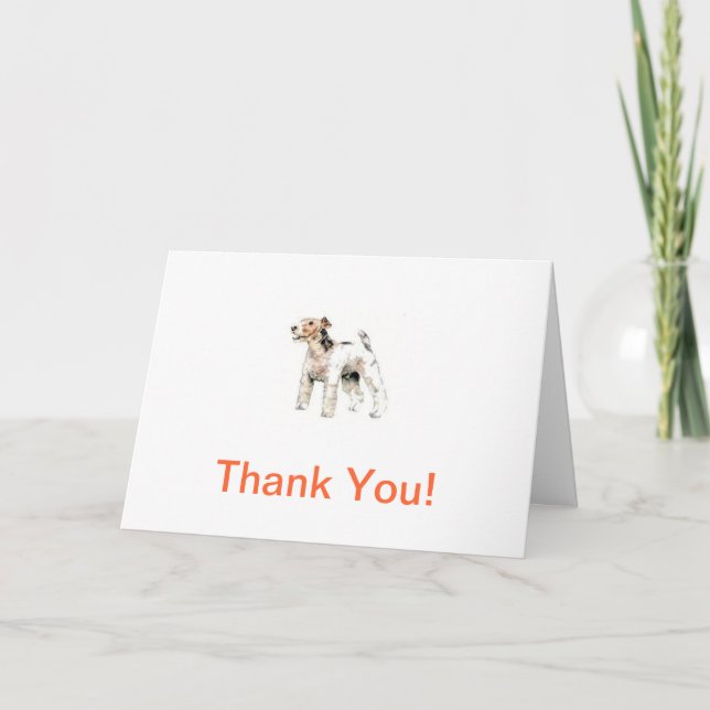 Wire Haired Fox Terrier Thank You Card (Front)