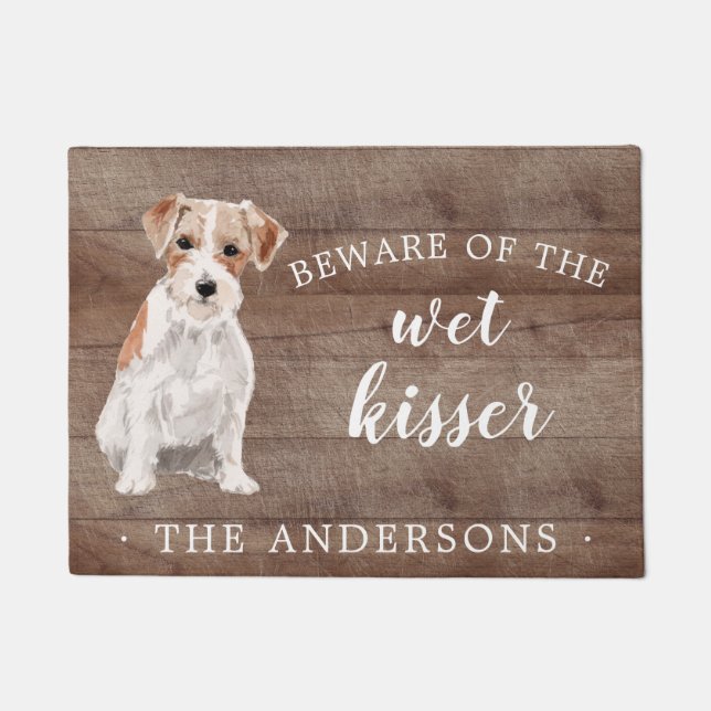 Wire Haired Jack Russell Personalised Door Mat (Front)