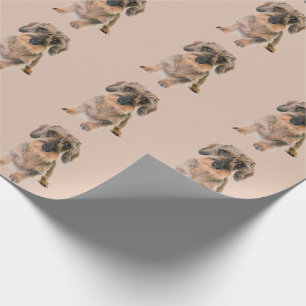 Wire Haired Terrier Dog Brown Modern Animal Cute Wrapping Paper