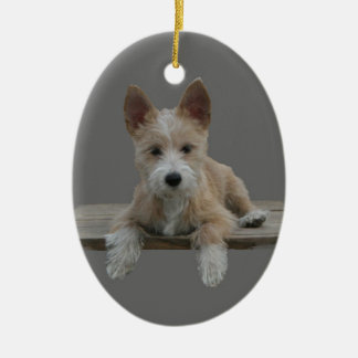 Wire Portuguese Podengo Pequeno Ceramic Tree Decoration