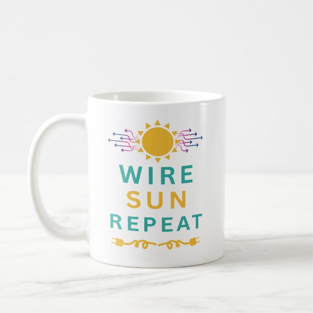 Wire Sun Repeat Coffee Mug (Left)