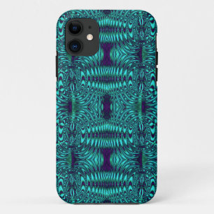 Wire Teal Modern Pattern iPhone 11 Case
