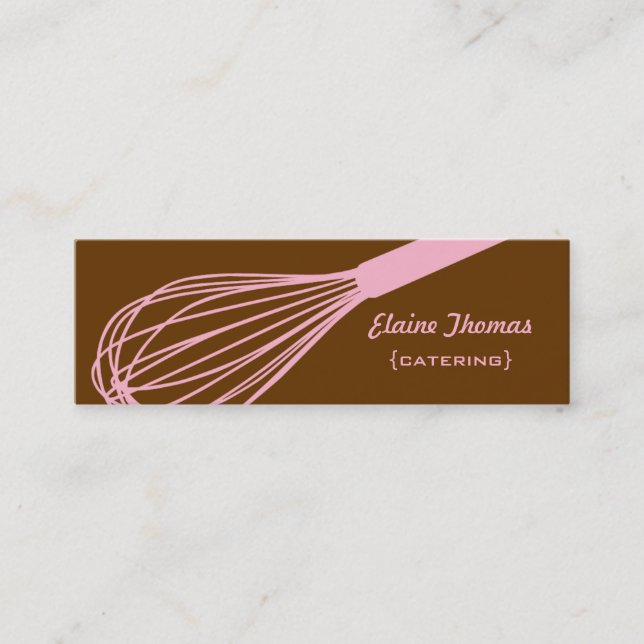 Wire Whisk Catering Card Pink & Chocolate (Front)