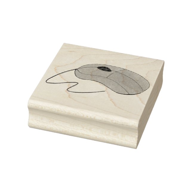 Wired Computer Mouse Tech Techie Electronics Nerd Rubber Stamp (Stamp)