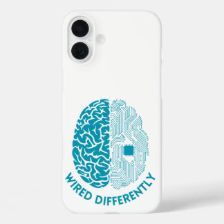 Wired Differently – Brain with Electronic Wiring iPhone 16 Plus Case