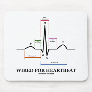 Wired For Heartbeat (ECG/EKG Sinus Rhythm) Mouse Pad