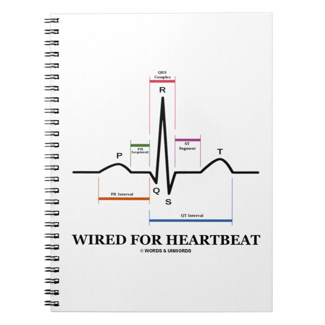 Wired For Heartbeat (Electrocardiogram) Notebook (Front)