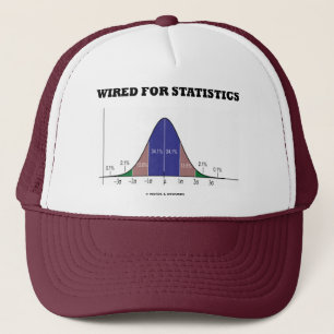 Wired For Statistics (Bell Curve Stats Attitude) Trucker Hat