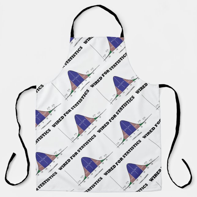 Wired For Statistics Stats Bell Curve Humour Apron (Front)