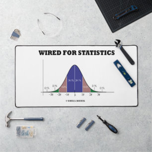 Wired For Statistics Stats Bell Curve Humour Desk Mat