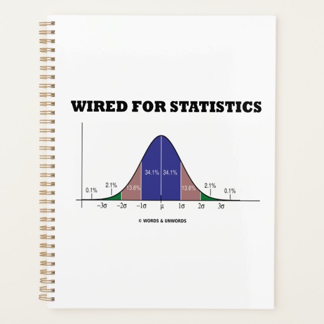 Wired For Statistics Stats Bell Curve Humour Planner (Front)