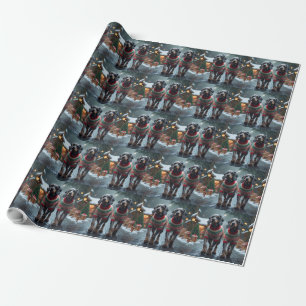 Wired Haired Pointing Griffon Dogs Christmas Snow  Wrapping Paper