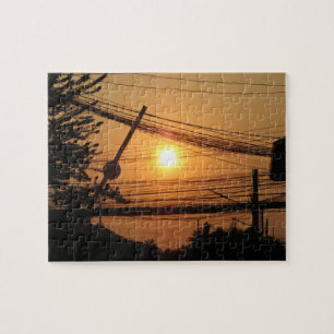 Wired Sunset ... Krung Thep, Thailand Jigsaw Puzzle