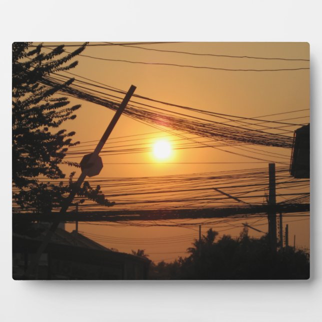 Wired Sunset ... Krung Thep, Thailand Plaque (Front)