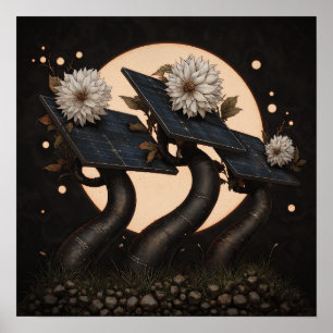 Wired to the Sun - Solarpunk Poster