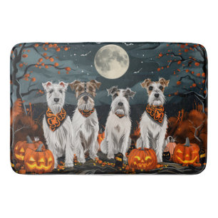 Wirefox Terrier Halloween Spooky  Bath Mat