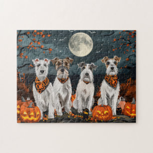 Wirefox Terrier Halloween Spooky  Jigsaw Puzzle