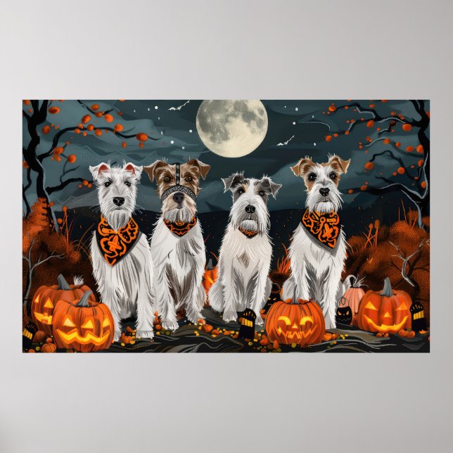 Wirefox Terrier Halloween Spooky  Poster (Front)