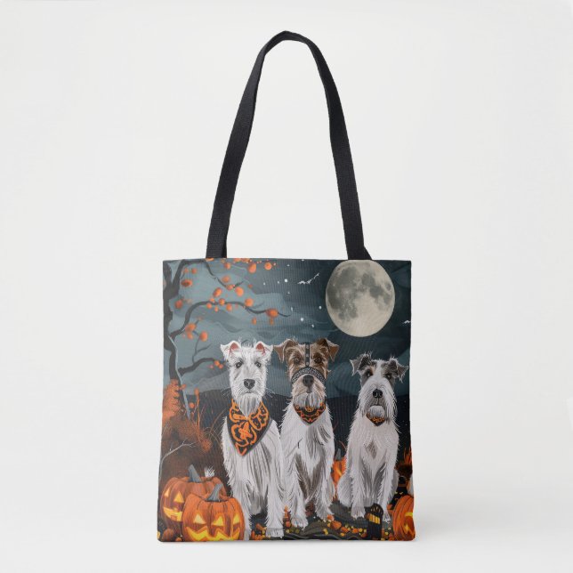 Wirefox Terrier Halloween Spooky  Tote Bag (Front)