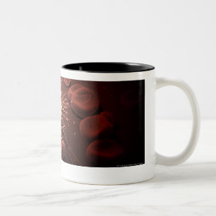 Wireframe of cancer cells Two-Tone coffee mug