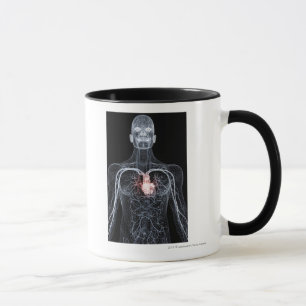 Wireframe of the blood vessels in the upper body mug