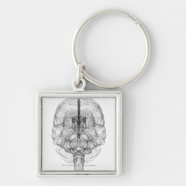 Wireframe of the brain key ring (Front)