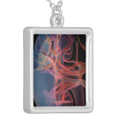 Wireframe of the inside of a kidney silver plated necklace (Front Left)