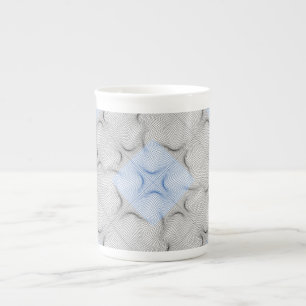 Wireframe pattern 08.B White BG Bone China Mug