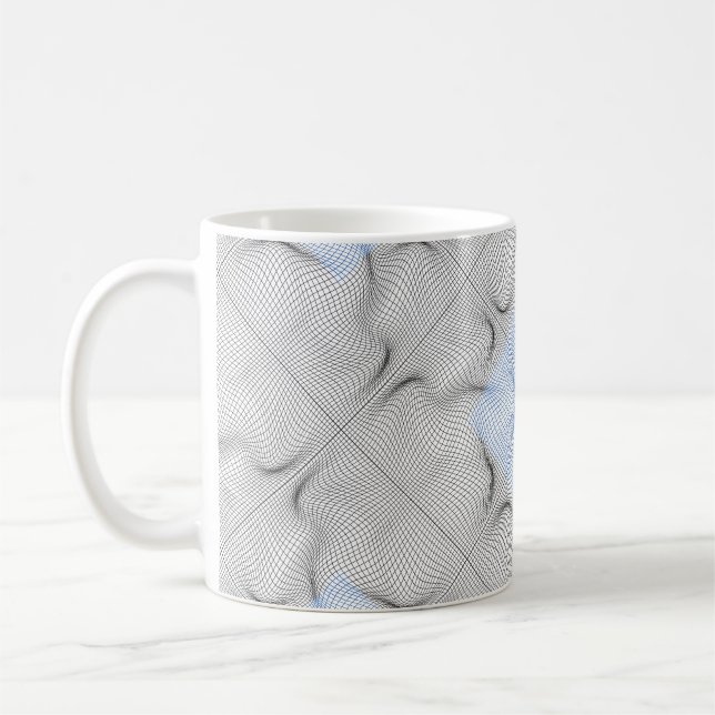 Wireframe pattern 08.B White BG Coffee Mug (Left)