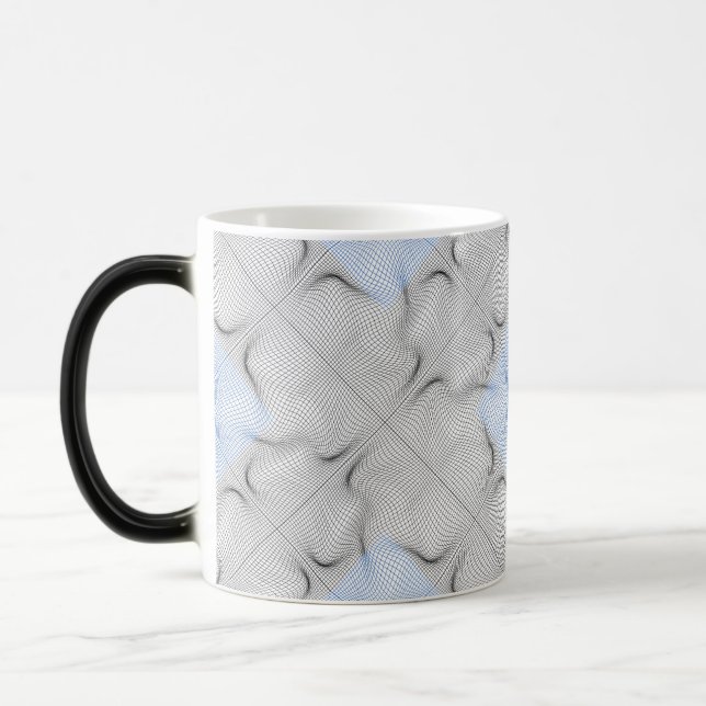 Wireframe pattern 08.B White BG Magic Mug (Left)
