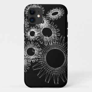 Wireframe, skeleton three-dimensional model iPhone 11 case