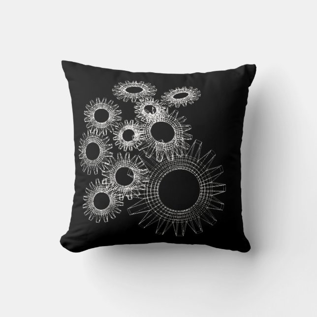 Wireframe, skeleton three-dimensional model cushion (Front)