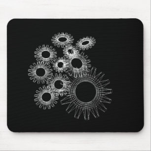 Wireframe, skeleton three-dimensional model mouse pad