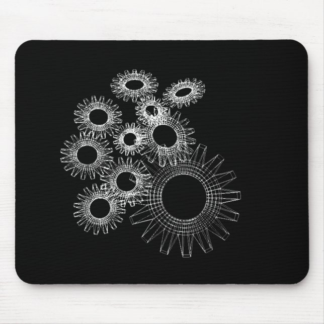 Wireframe, skeleton three-dimensional model mouse pad (Front)
