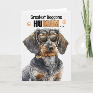 Wirehair Dachshund Dog Greatest HuMOM Mother's Day Holiday Card