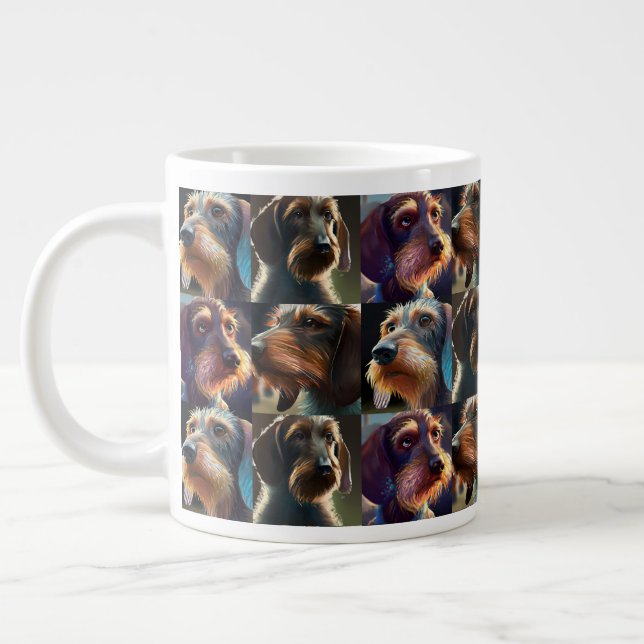 Wirehair Dachshund Giant Coffee Mug (Left)